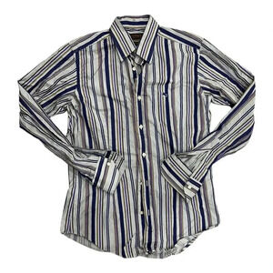 Etro Multicolor Striped Slim Fit Button Down M